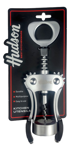 Sacacorcho Hudson Alas Acero Inoxidable Destapador Bz3 Color Acero Inoxidable To22