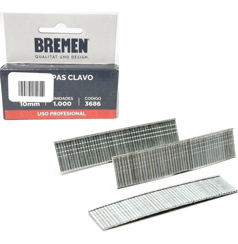 Clavos 10 Mm 3686 Para Grampadora Triple Bremen 6661