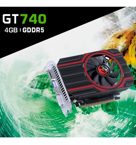 PLACA DE VIDEO NVIDIA GEFORCE GT 740 GDD5 4GB 128BIT SINGLE FAN - FULL SIZE  - PA740GT12804D5FZ - PCYES
