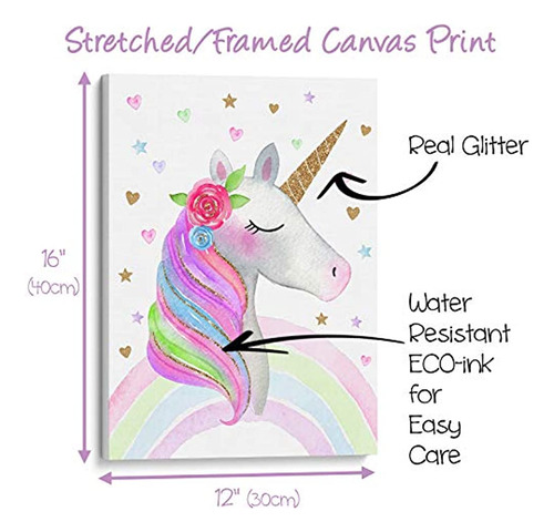 Algo Unicornio - Estirado/enmarcado, Listo Para Colgar Arte