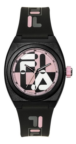 Reloj De Pulsera Fila Para Mujer 38-180-104 Negro Color del fondo Rosa