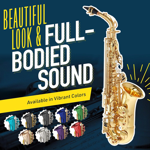 Mendini By Cecilio Eb Alto Saxophone - Case, Tuner, Mouth...