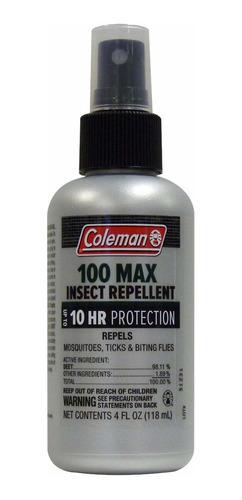 Coleman 100 Max 100% Deet Bomba Repelente De Insectos Para G