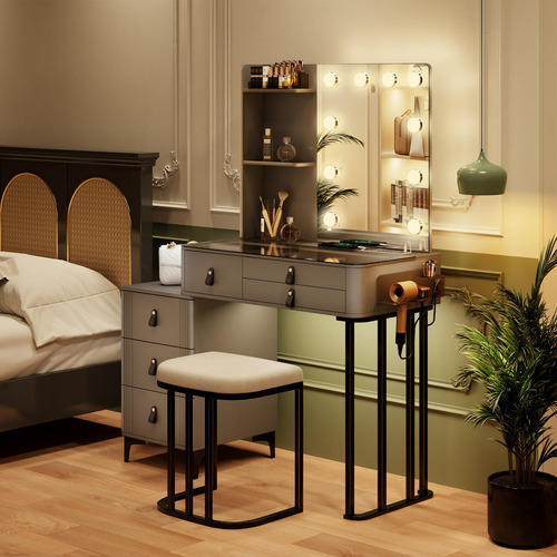 Fredees Tocador De Maquillaje Con Espejo Y Luces Mesa De