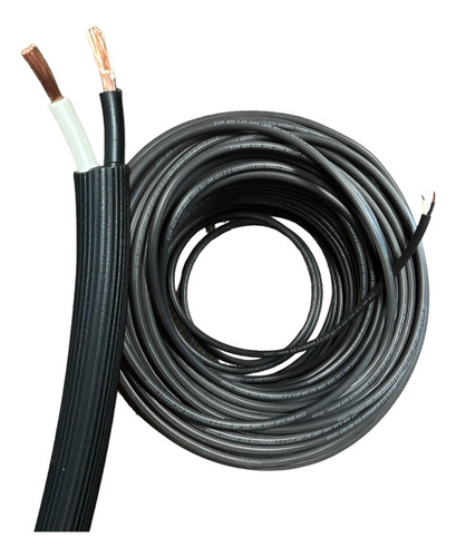 Cable Extra Uso Rudo 100% Cobre 2x16 Awg Rollo De 45m Cubierta Negro