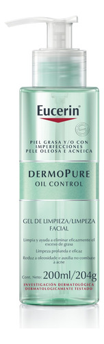 Dermo Pure Oil Control Gel De Limpeza Facial 200ml Eucerin Tipo de pele Pele oleosa e acneica