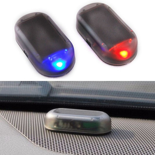 5 Piezas De Simulación Solar Coche Falsa Alarma Led Luz Azul
