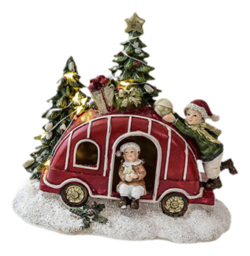Figura Navideña Iluminada, Decoración Navideña, Resina