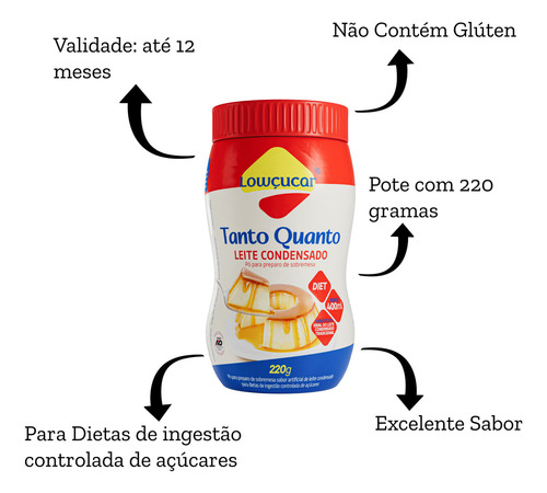 Leite Condensado Em Pó Dietético Lowçucar 220g - Kit Com 5