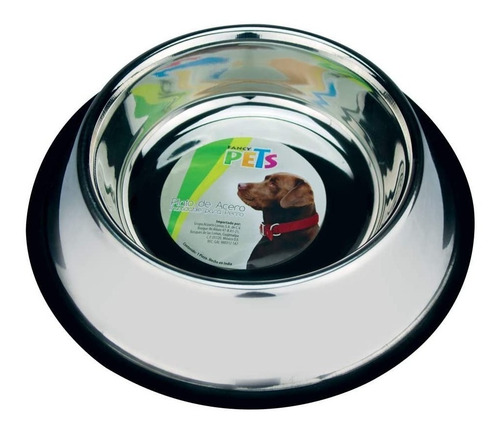 Imagen 3 de 6 de Plato Tazon Para Perros Gigante Acero Antiderrapante 96oz