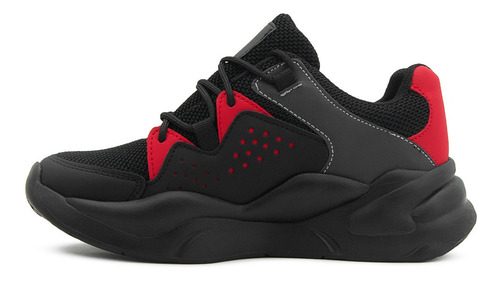 Tenis Sneaker Moda Deportivo Unisex Negro/rojo 22-29