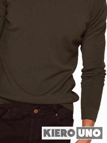Imagen 3 de 7 de Sweater Entallado Hombre Pullover Cuello Redondo Kierouno