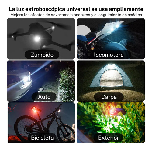 Luz Estroboscópica Led Para Motocicletas 7 Colores Recargabl