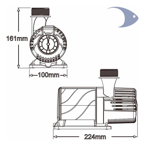 Boyu Bomba Interna/exter 10000l/h Estanque Agua Dulce/salada