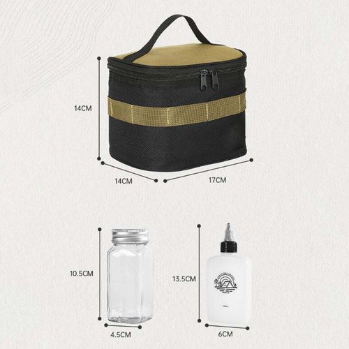 Bolsa De Tarros De Especias Para Acampar, Con Frascos