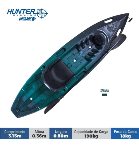 Caiaque Hunter Fishing Up Para Pesca Brudden Náutica Upgrade