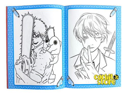 Mini Mega Libro Libro Para Colorear Pochita Chainsaw Man