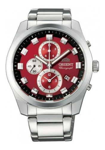 Reloj Orient Cronometro De Hombre Fondo Rojo Ftt0u002h