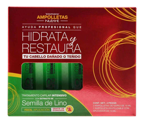 Tratamiento Capilar Xiomara Nutrint Hidarata Y Restaura 4 Ampolletas