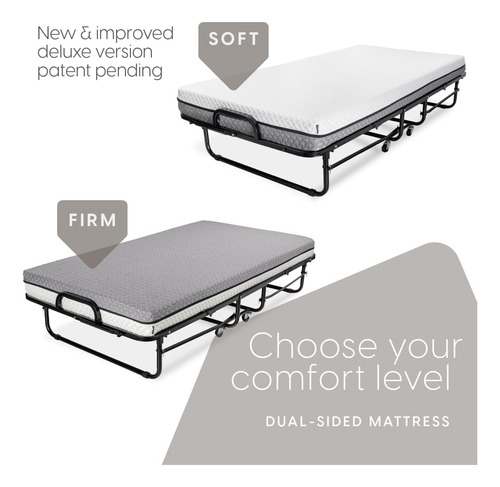 Cama Plegable Deluxe Individual Con Colchón De Espuma Blanco Nombre Del Diseño