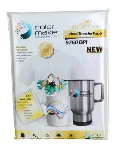 Imagen 1 de 1 de Papel Para Sublimacion Sublimar A4 Colormake 100 Hojas