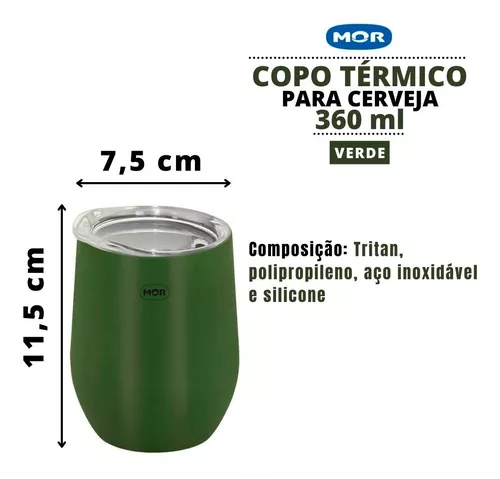 Copo Térmico Preto 360 ml - Mor