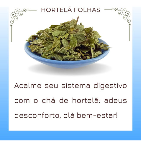 Chá Hortelã Folhas Desidratada | Erva P/ Chá 100% Puro