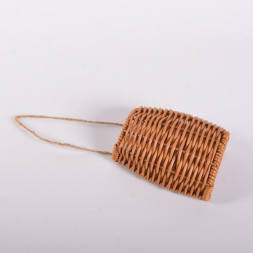 Canasta De Flores Tejida A Mano Cesta Colgante Basquero De