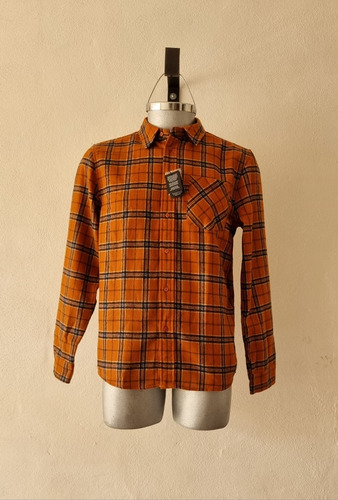 Camisa Franela A Cuadros Corte Slim Hombre Talla M - L