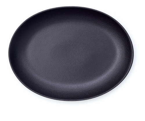 Plato Oval 36 X 27 Cm Rak Negro Porcelain Premium