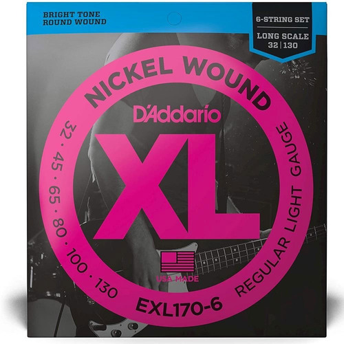 Encordadura Para Bajo 6 Cuerdas Daddario Exl-170-6 