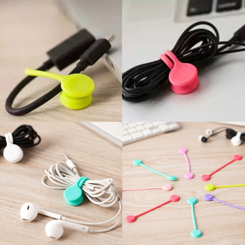 Cable De Silicona Para Enrollar Auriculares Magnéticos Multi