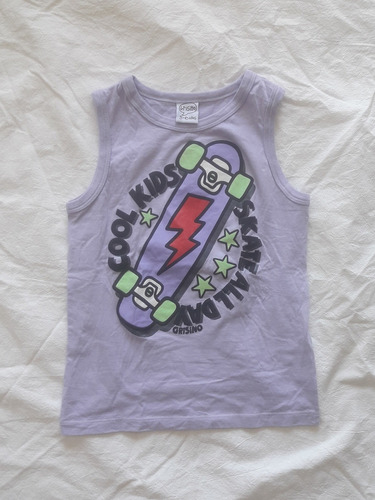 Musculosa Grisino Skate Estampada Rockera Niño Cheeky Remera