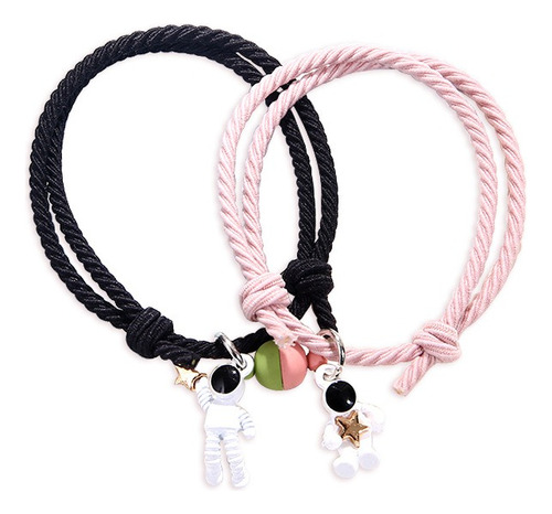 Set Astronauta 2 Pulseras Pareja De Imán, Amor Eterno