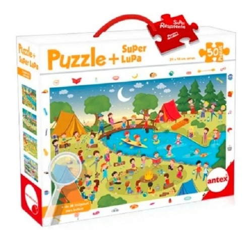 Puzzle Con Lupa 50 Pzs+jgo De Búsqueda Concentración Didácti