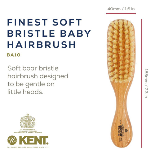 - Cepillo De Pelo Para Bebés Kent Ba10, Cerdas Suaves, 100%