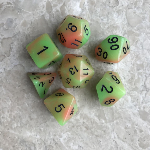Juego De Dados De Acrílico Luminoso Rpg D8 D10 D12 D20 Para