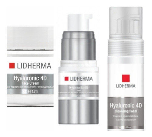  Lidherma X3 Espum Limpieza, Crema Y Cont Ojos Hyaluronic 4d