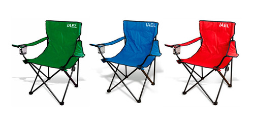 Imagen 2 de 6 de Silla Director Camping Apoyabrazo Porta Vaso Bolso Verde