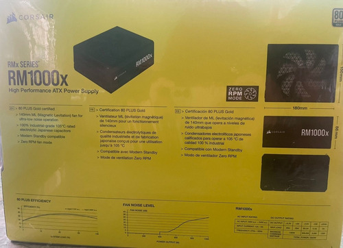 Fuente de poder para PC Corsair RMx Series RM1000x 1kW black 220V