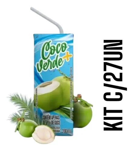 coco greenページ Kit 27 Un. Coco Verde Mais 200ml Tetra Pack Sabor Coco | MercadoLivre