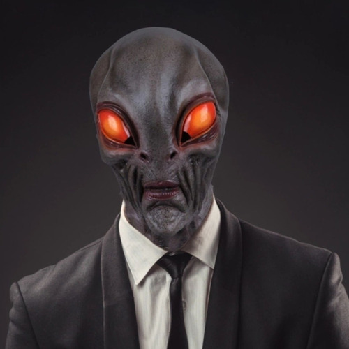 Máscara De Látex Alienígena Para Halloween E Carnaval Cor Preto Alien Et