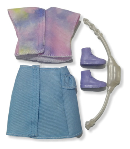 Ropa Para Barbie, Playera, Falda, Cangurera, Tenis (Usado)