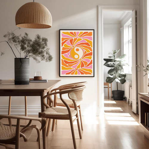 Poster Master Póster Bohemio Impresión Retro Yin Yang Ar