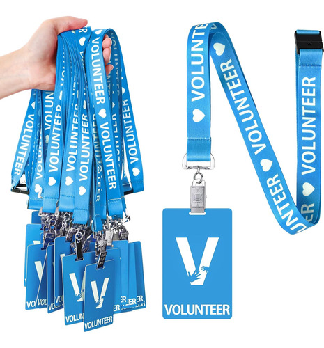 Paquete De 25 Lanyards De Voluntario Tarjeta De Pvc Pas...