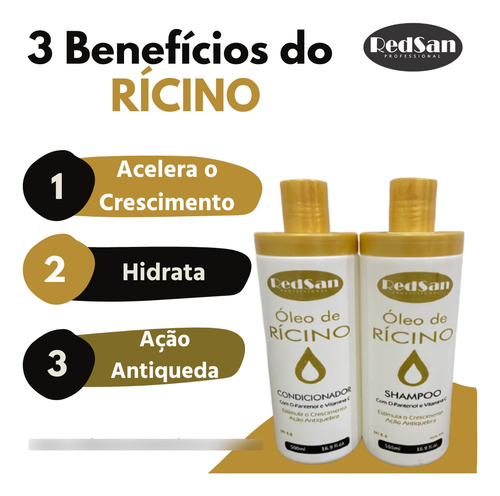 Kit Ricíno - Crescimento Capilar - Shampoo + Cond. 500ml
