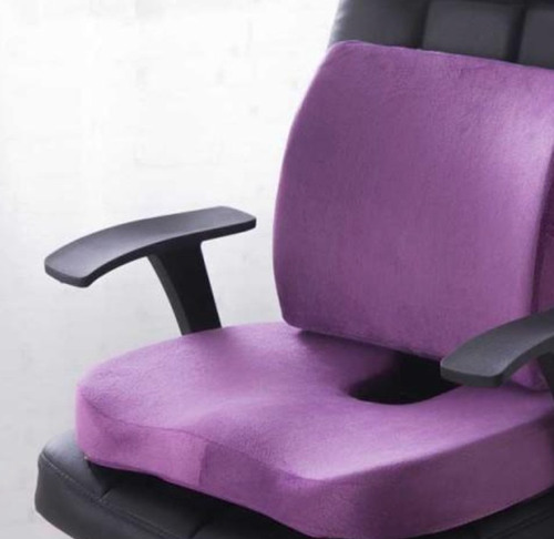 Cojín Respaldar Lumbar + Asiento Memory Foam Incluye Funda