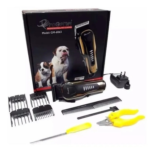 Maquina Para Motilar Perros Inalámbrica Kit 10 En 1 Gm 6063