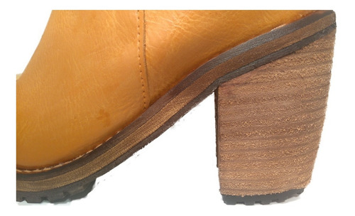 Bota Botineta Cuero Taco Foliado Modelo Perry Shoestore