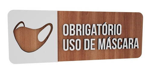 Imagem 1 de 3 de Placa Sinalizadora Estabelecimento Obrigatório Mascara